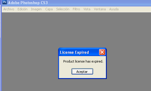Adobe cs3 license expired