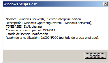 Licencia Expirada Windows 2008 R2