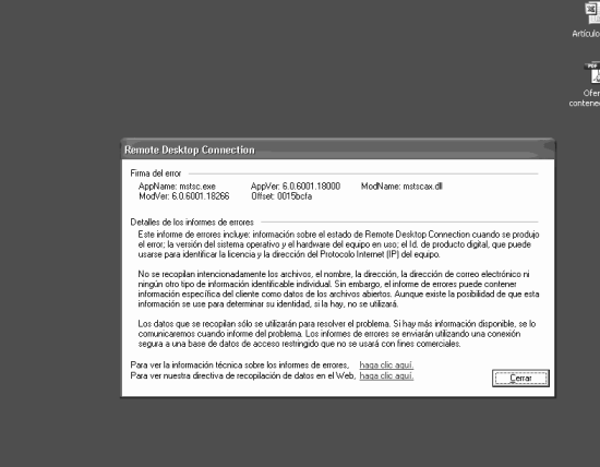 Error Remote Desktop Connection msscax.dll